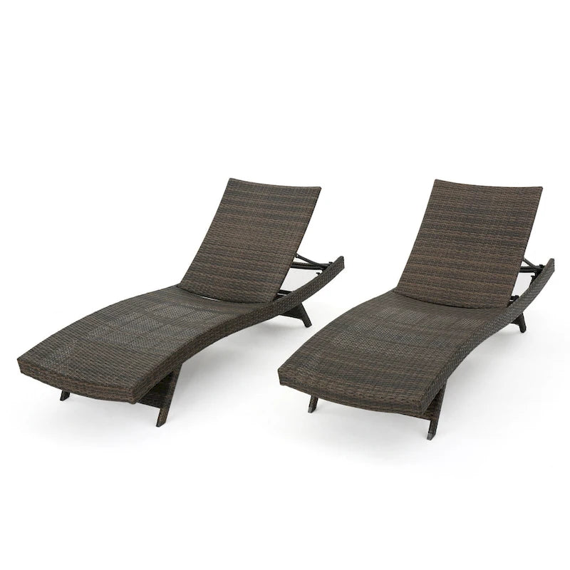 Chaise longue en osier Thira (ensemble de 2) par Christopher Knight Home
