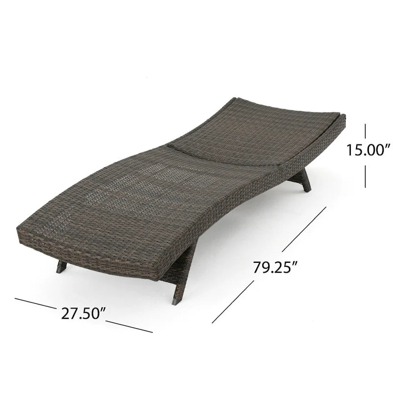 Chaise longue en osier Thira (ensemble de 2) par Christopher Knight Home