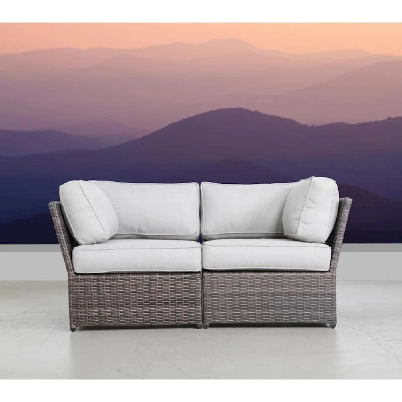LSI 66 Wide Outdoor Wicker Loveseat with Cushions
