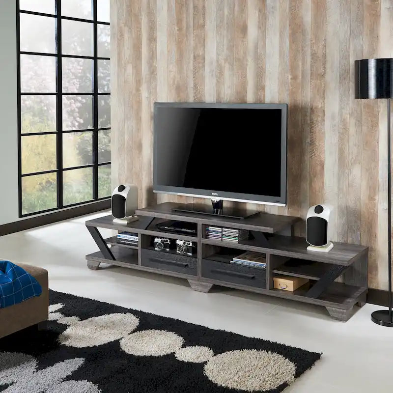Meuble TV étagère ouverte à niveaux DH BASIC Modern Gray 82 par Denhour