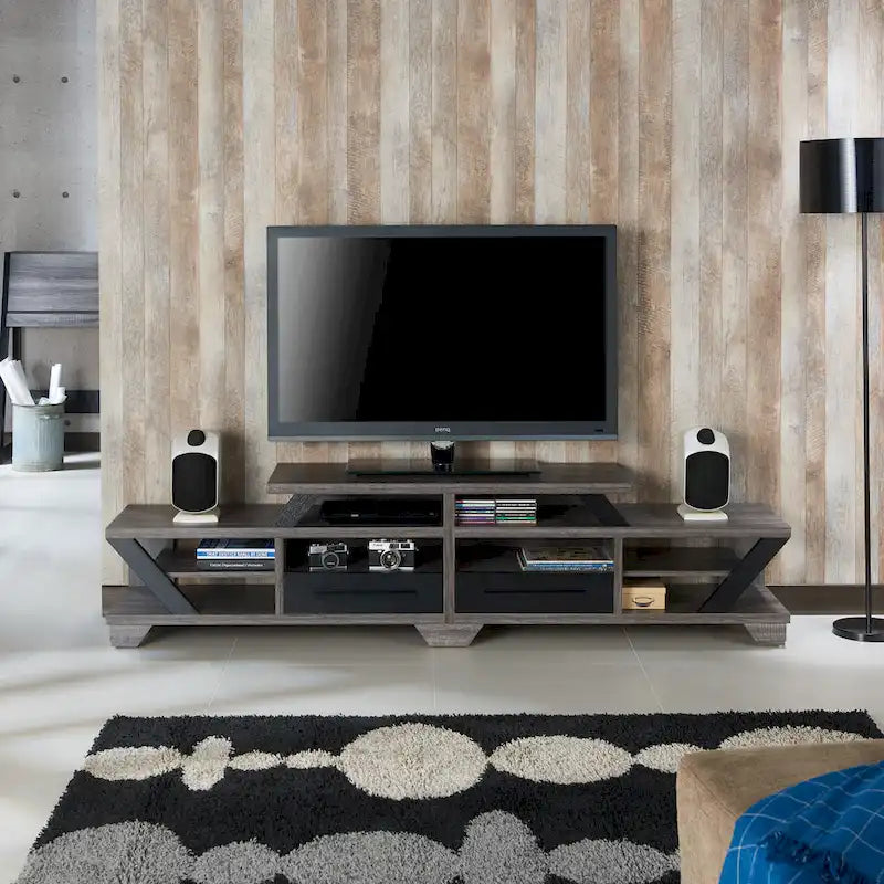 Meuble TV étagère ouverte à niveaux DH BASIC Modern Gray 82 par Denhour