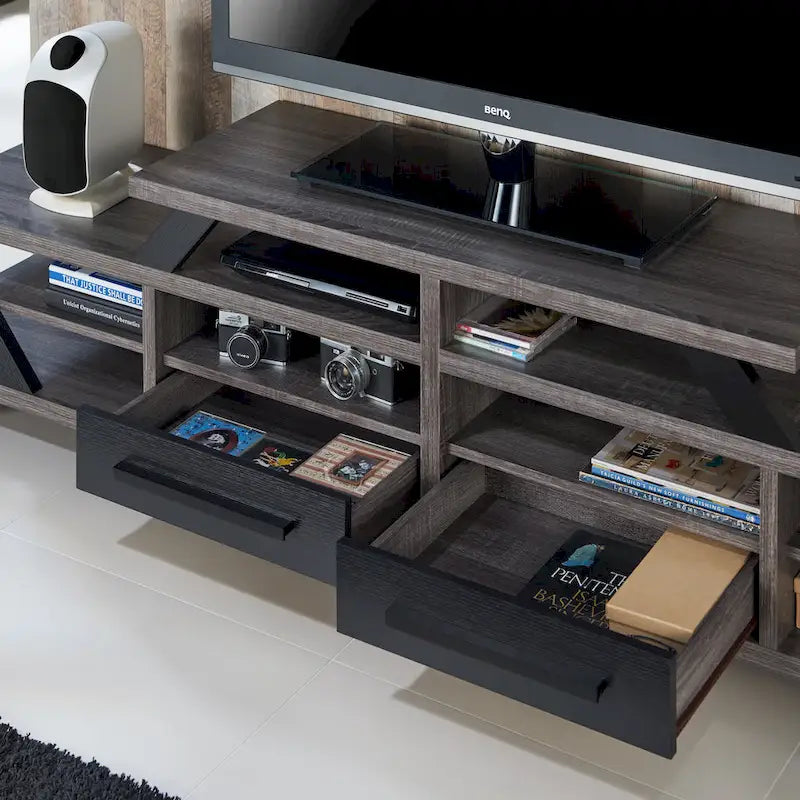 Meuble TV étagère ouverte à niveaux DH BASIC Modern Gray 82 par Denhour
