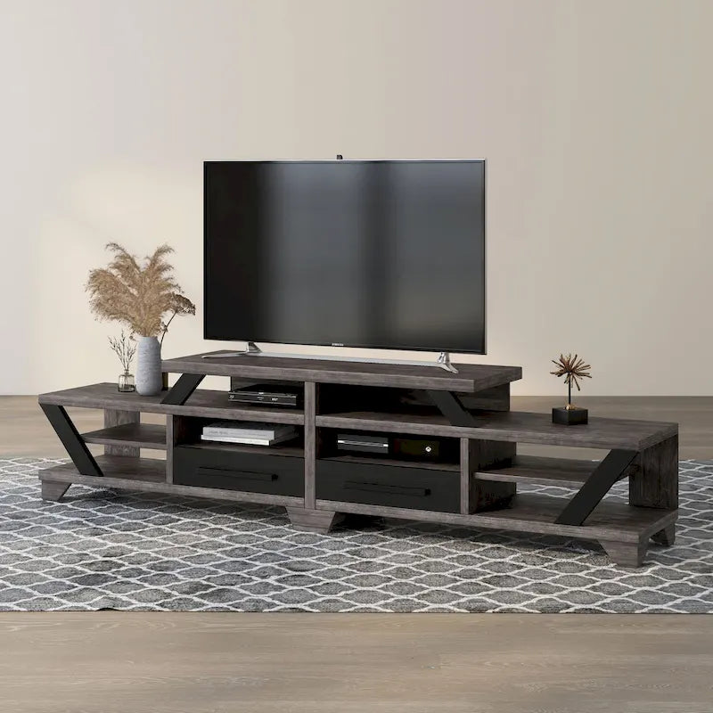 Meuble TV étagère ouverte à niveaux DH BASIC Modern Gray 82 par Denhour