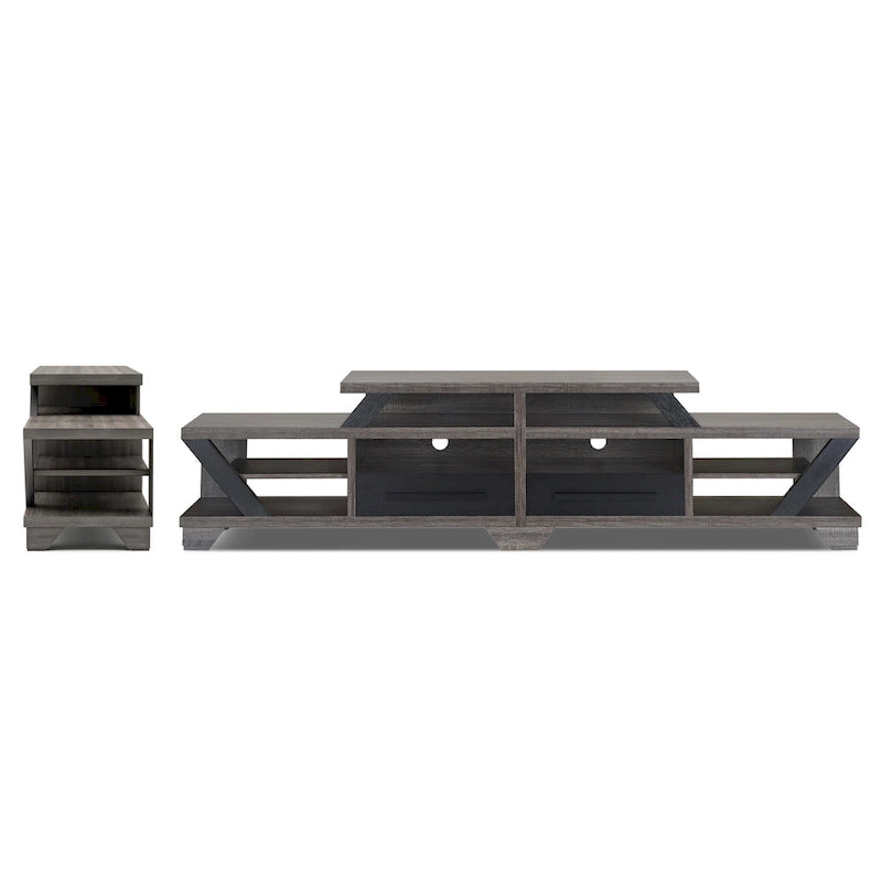 Meuble TV étagère ouverte à niveaux DH BASIC Modern Gray 82 par Denhour