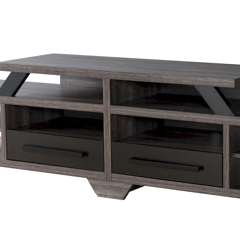 Meuble TV étagère ouverte à niveaux DH BASIC Modern Gray 82 par Denhour