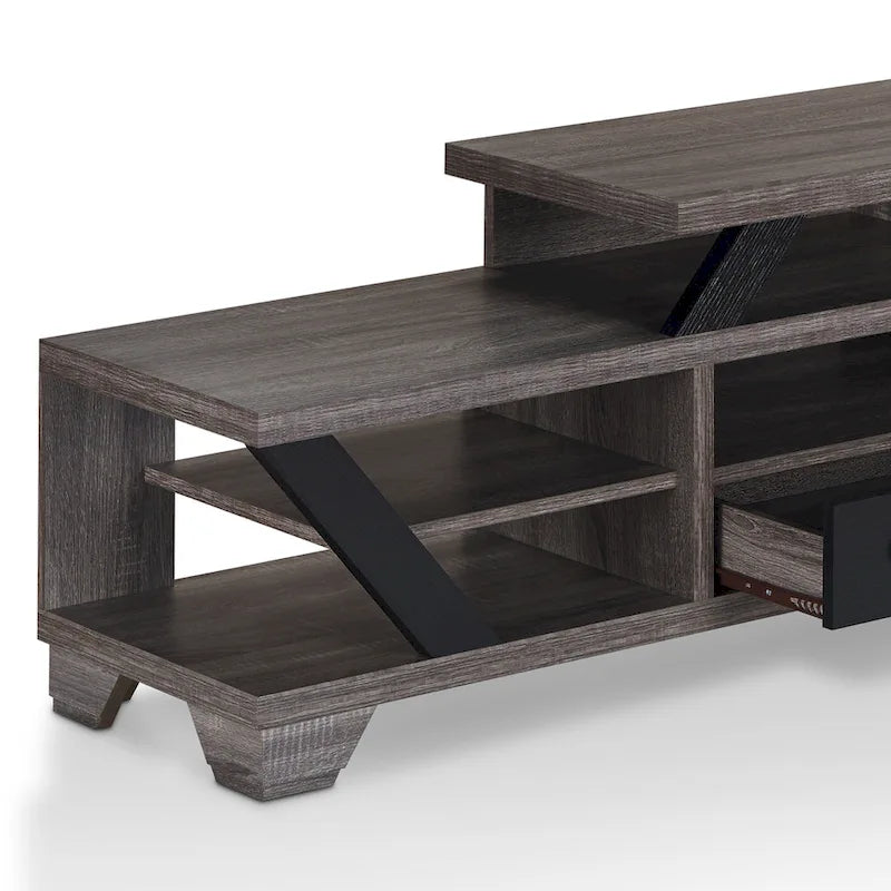 Meuble TV étagère ouverte à niveaux DH BASIC Modern Gray 82 par Denhour