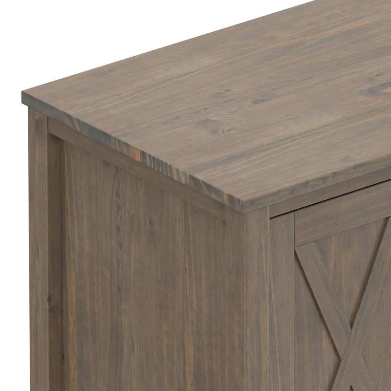 Meuble TV/multimédia de style transitionnel en bois massif, 182 cm de large, couleur brun fumé, pour téléviseurs jusqu'à 203 cm, modèle WYNDENHALL Cantina