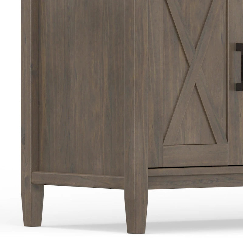 Meuble TV/multimédia de style transitionnel en bois massif, 182 cm de large, couleur brun fumé, pour téléviseurs jusqu'à 203 cm, modèle WYNDENHALL Cantina