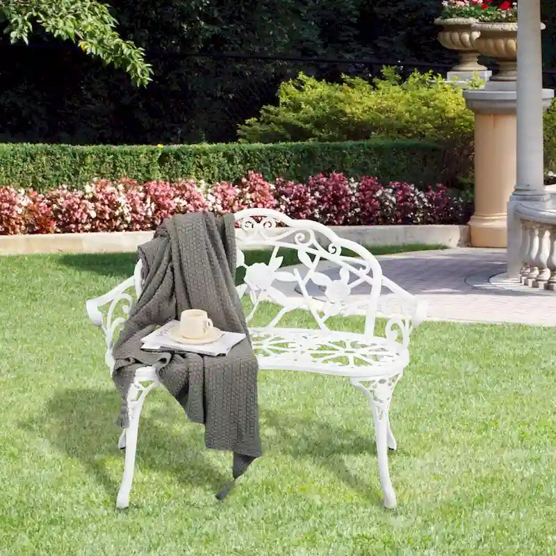 Banc de jardin extérieur en aluminium pour deux personnes
