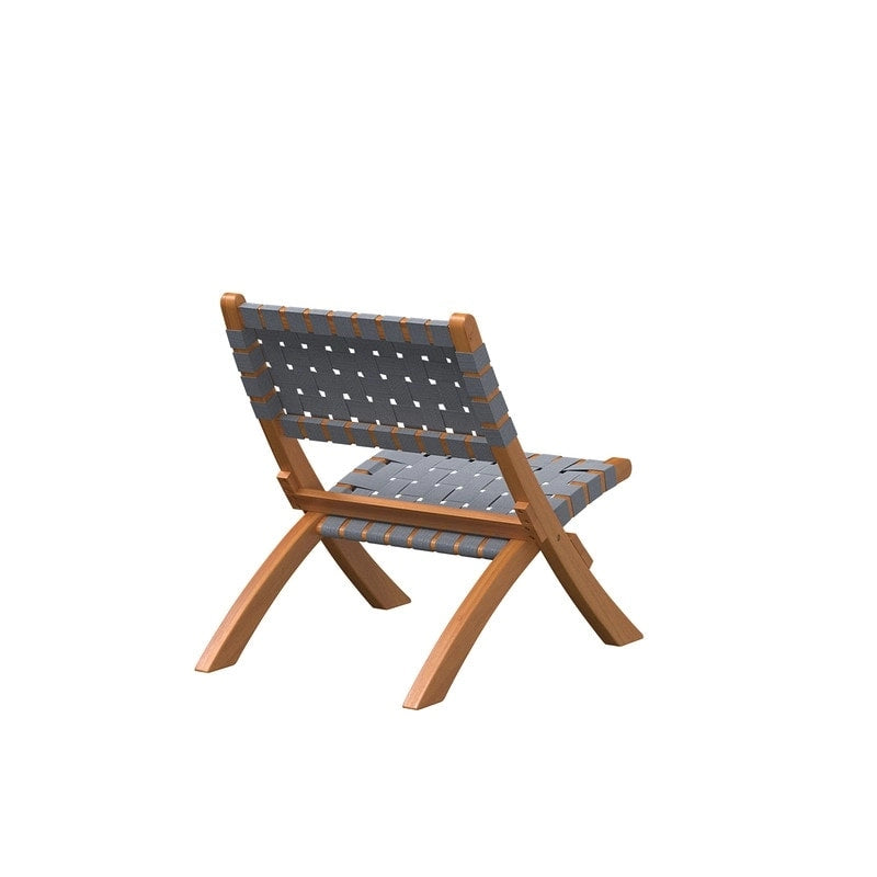 Chaise pliante Sava pour l'intérieur et l'extérieur en sangle gris chaud