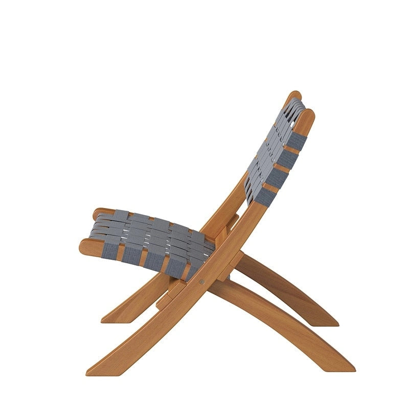 Chaise pliante Sava pour l'intérieur et l'extérieur en sangle gris chaud