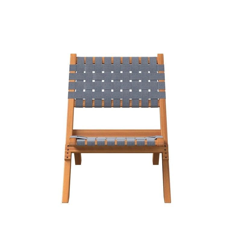 Chaise pliante Sava pour l'intérieur et l'extérieur en sangle gris chaud