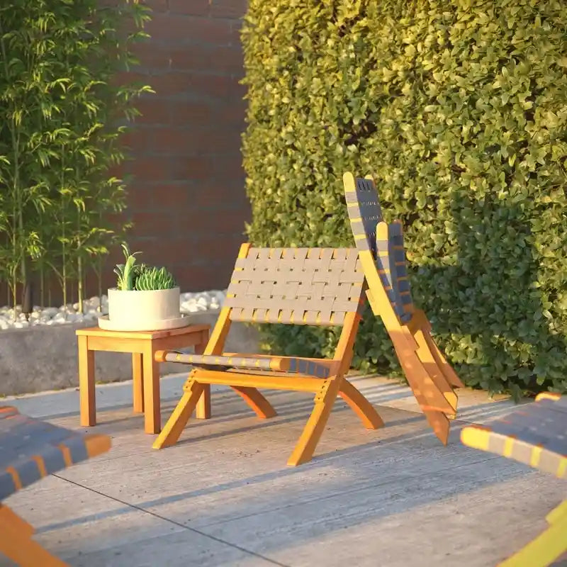 Chaise pliante Sava pour l'intérieur et l'extérieur en sangle gris chaud