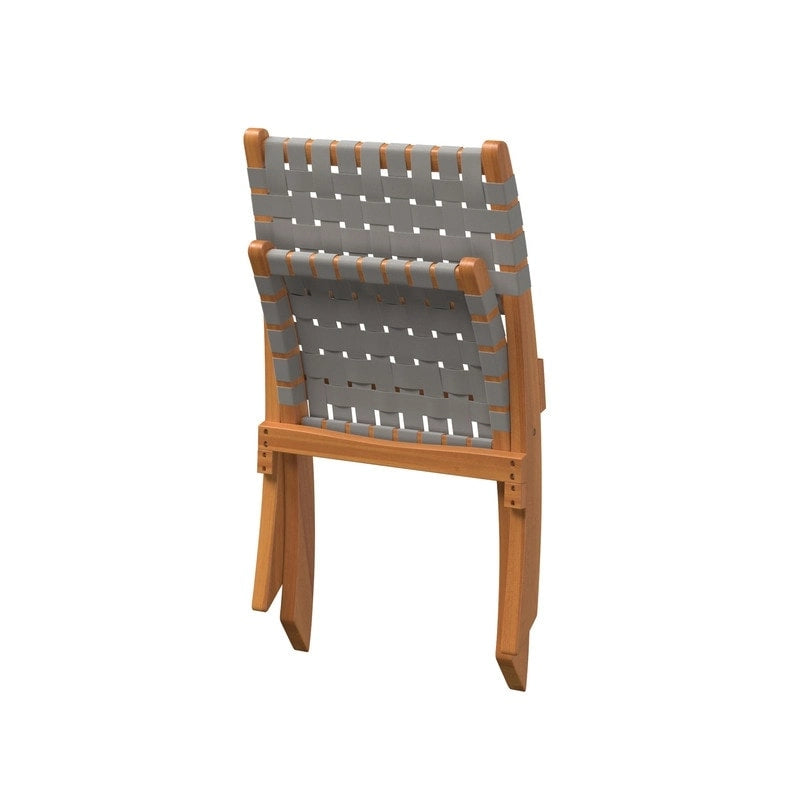 Chaise pliante Sava pour l'intérieur et l'extérieur en sangle gris chaud