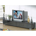 Meuble TV divertissement en verre gris et miroir Creative Images