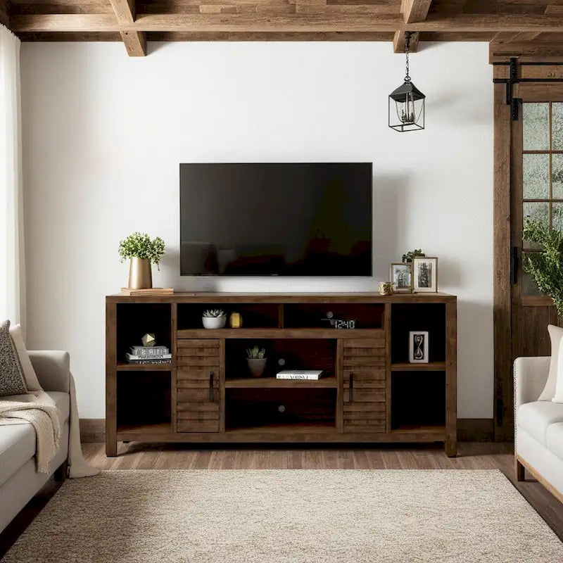 Bridgevine Home Sausalito 74 inch TV Stand Console for TVs up to 85 inches, No Assembly Required