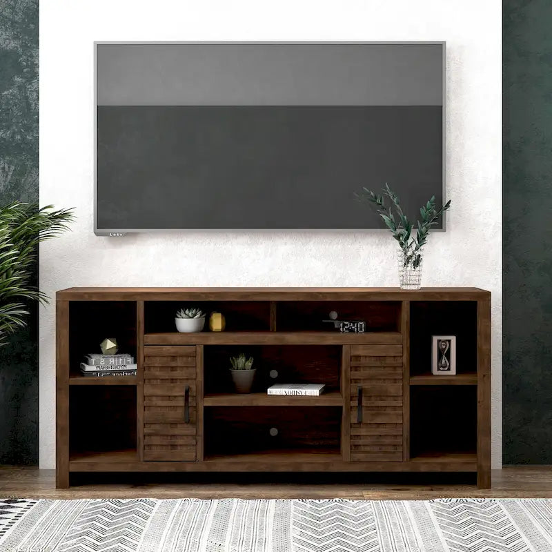 Meuble TV Bridgevine Home Sausalito de 74 po pour téléviseurs jusqu'à 85 po, aucun assemblage requis
