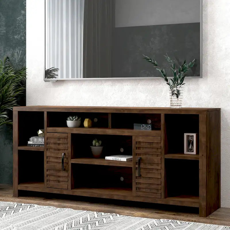 Meuble TV Bridgevine Home Sausalito de 74 po pour téléviseurs jusqu'à 85 po, aucun assemblage requis