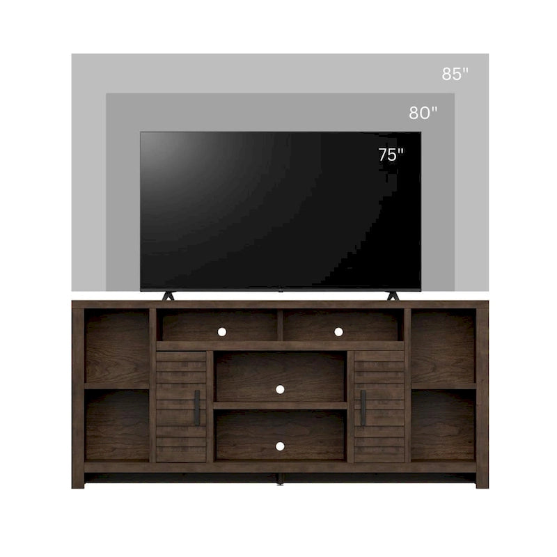 Meuble TV Bridgevine Home Sausalito de 74 po pour téléviseurs jusqu'à 85 po, aucun assemblage requis