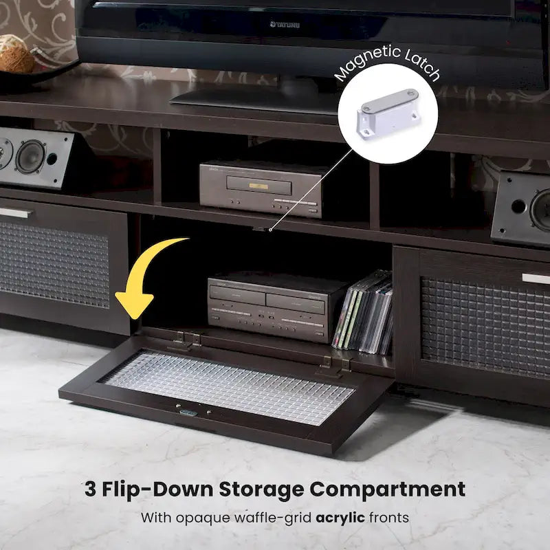 Console TV de rangement Posa Contemporary Espresso de 71 pouces par Furniture of America