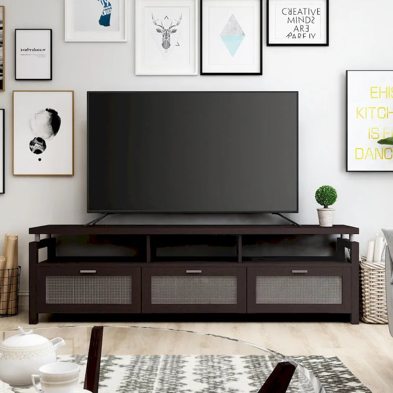 Console TV de rangement Posa Contemporary Espresso de 71 pouces par Furniture of America