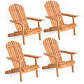 Lot de 4 chaises de jardin Adirondack pliables en bois d'eucalyptus