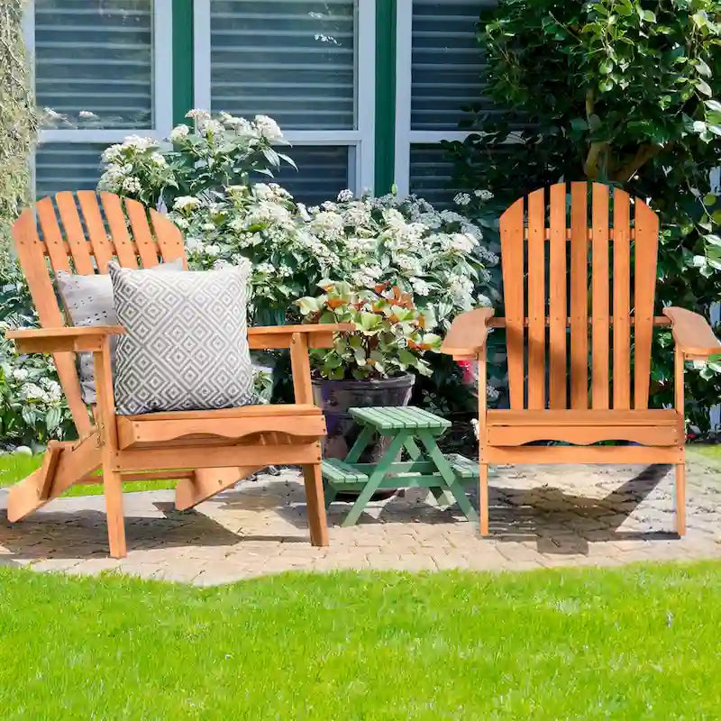 Lot de 4 chaises de jardin Adirondack pliables en bois d'eucalyptus