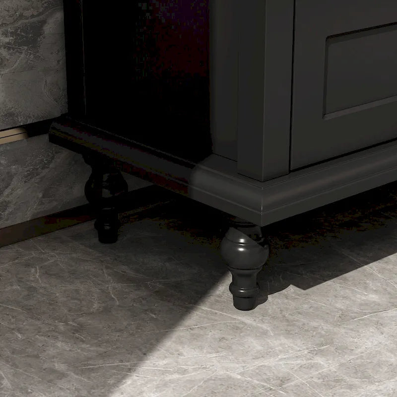 Meuble TV moderne blanc avec portes en verre et tiroirs console de divertissement - 70.9