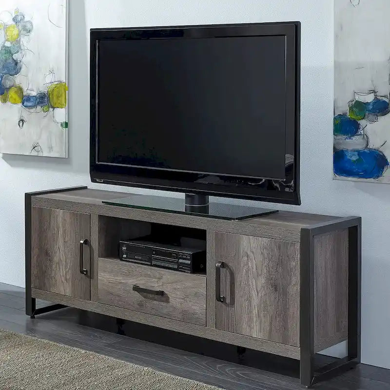 Meuble TV Tanners Creek Greystone Opt avec étagères latérales