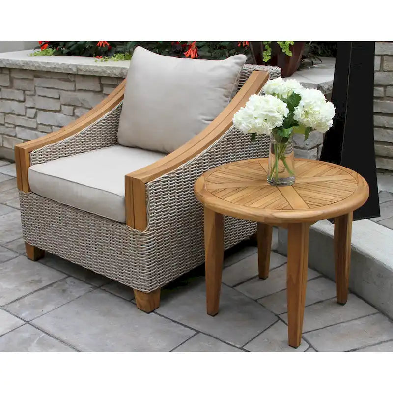 Samera Ash Wicker et Teck Ensemble de Canapé 4 Pièces avec Tissus Sunbrella