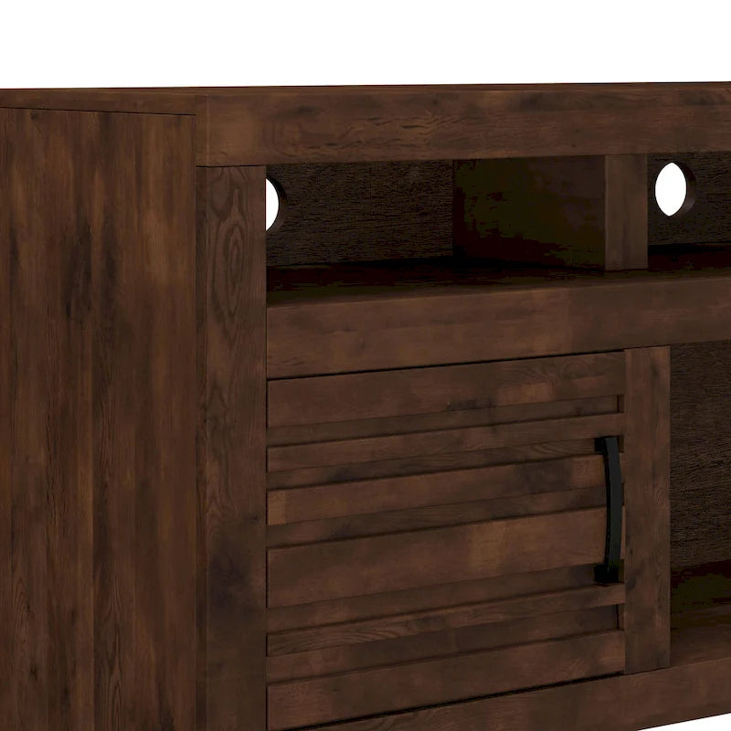 Meuble TV Bridgevine Home Sausalito 72 pouces pour téléviseurs jusqu'à 85 pouces, aucun assemblage requis, finition Whiskey