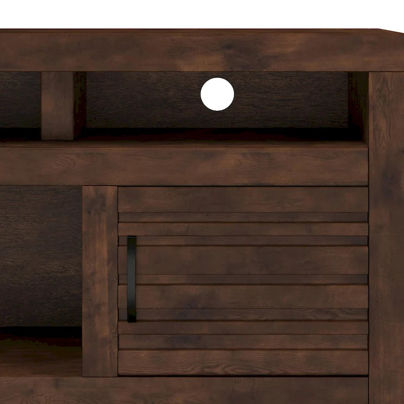 Meuble TV Bridgevine Home Sausalito 72 pouces pour téléviseurs jusqu'à 85 pouces, aucun assemblage requis, finition Whiskey