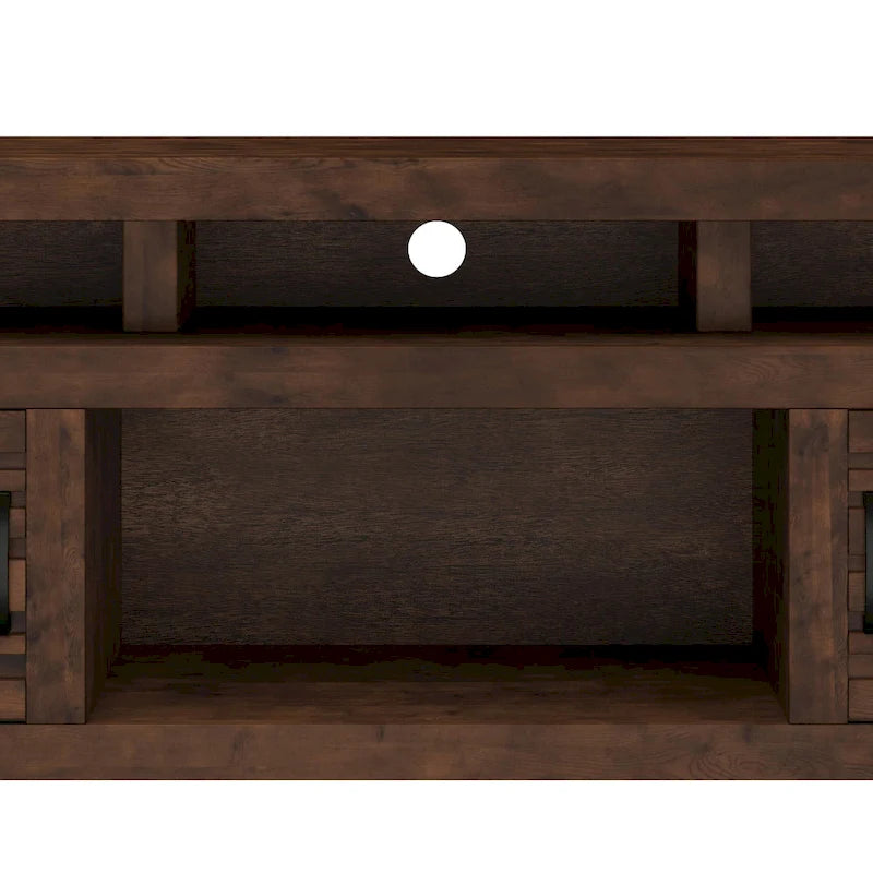 Meuble TV Bridgevine Home Sausalito 72 pouces pour téléviseurs jusqu'à 85 pouces, aucun assemblage requis, finition Whiskey