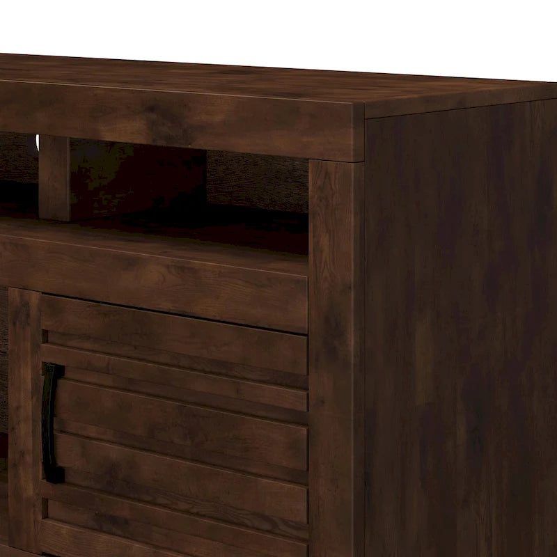 Meuble TV Bridgevine Home Sausalito 72 pouces pour téléviseurs jusqu'à 85 pouces, aucun assemblage requis, finition Whiskey