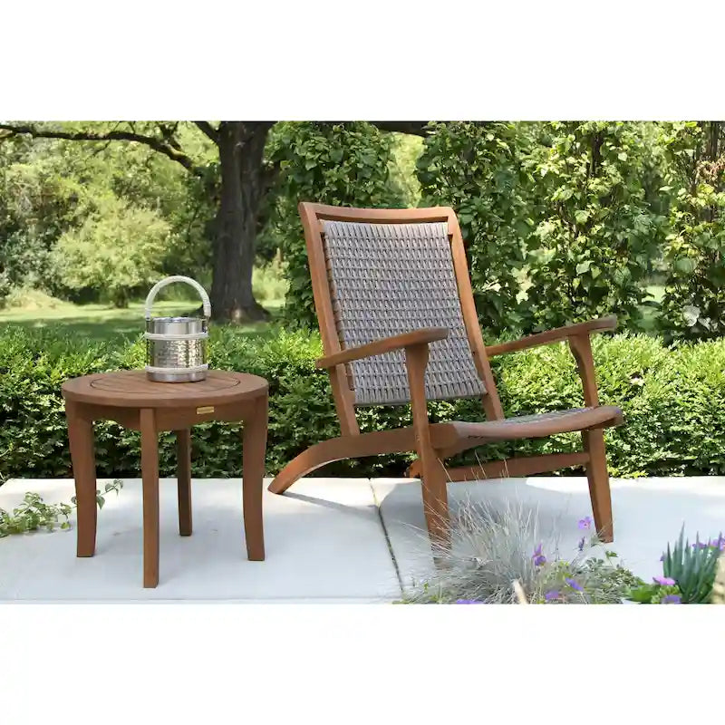 Chaise longue Eilaf en eucalyptus et osier