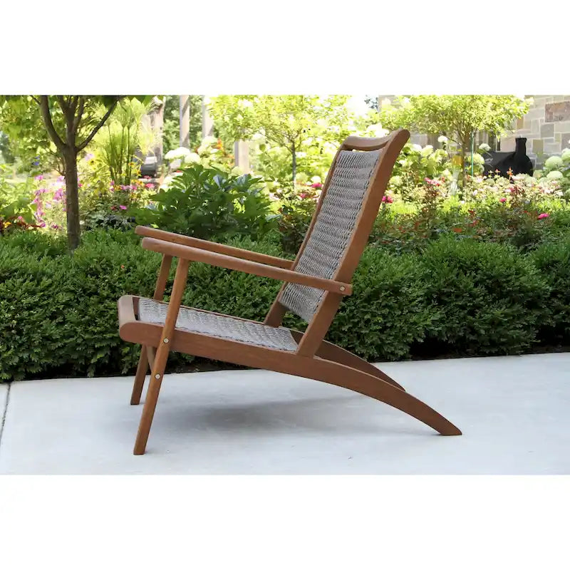 Chaise longue Eilaf en eucalyptus et osier