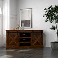 Meuble TV d'angle Bridgevine Home Farmhouse 66 pouces pour téléviseurs jusqu'à 80 pouces, aucun assemblage requis, finition vieillie whiskey
