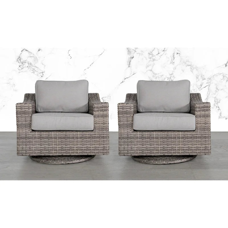 Ensemble de 10 pièces de salon de jardin en rotin avec coussins LSI