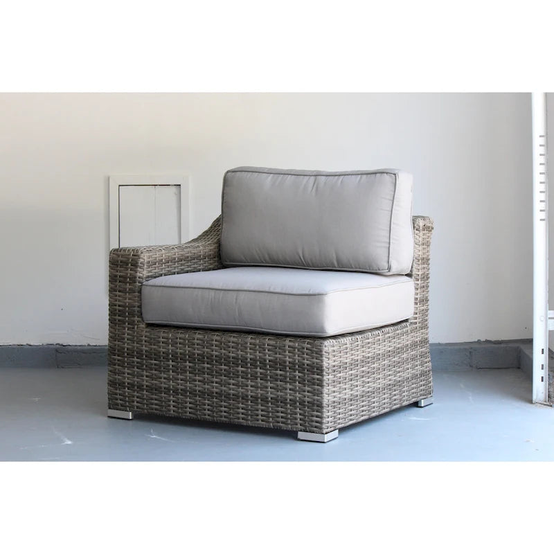 Ensemble de 10 pièces de salon de jardin en rotin avec coussins LSI
