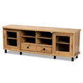 Meuble TV en bois moderne et contemporain Walda avec 2 tiroirs