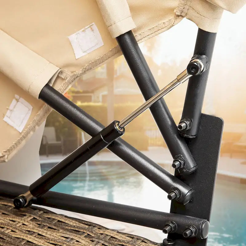 Ensemble de meubles de patio 6 pièces Moasis avec auvent rétractable - 6 pièces