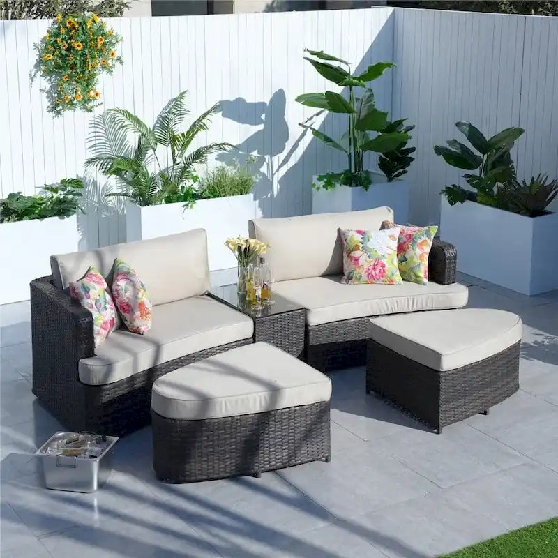 Mobilier de jardin – Lit de repos sectionnel d'extérieur