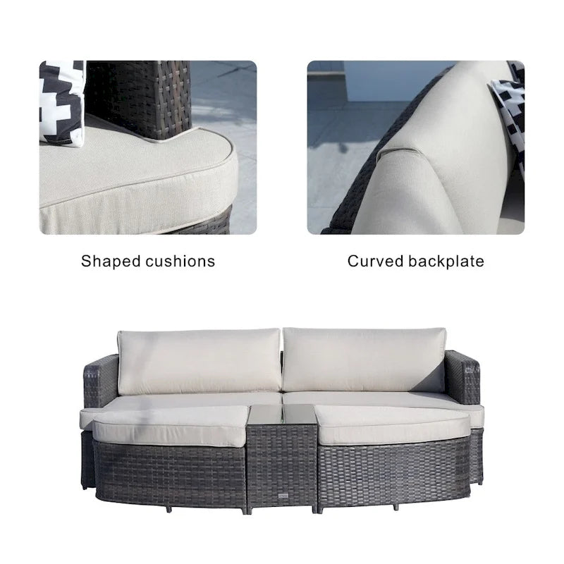 Mobilier de jardin – Lit de repos sectionnel d'extérieur