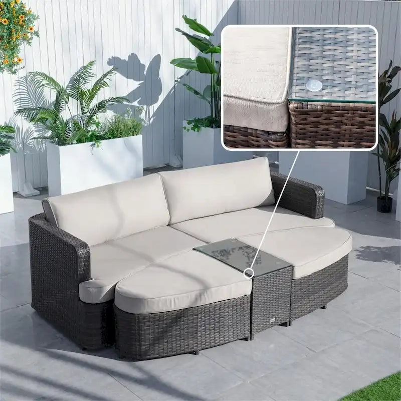 Mobilier de jardin – Lit de repos sectionnel d'extérieur