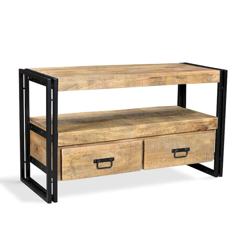 Meuble TV Timbergirl en bois recyclé avec tiroirs doubles - 40x16x24