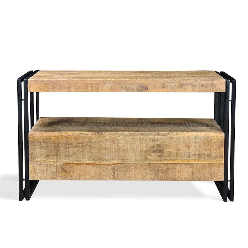 Meuble TV Timbergirl en bois recyclé avec tiroirs doubles - 40x16x24