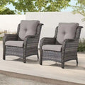 Gymojoy Salon de Jardin Extérieur, 2 Chaises en Rotin, Fauteuils Club en Rotin