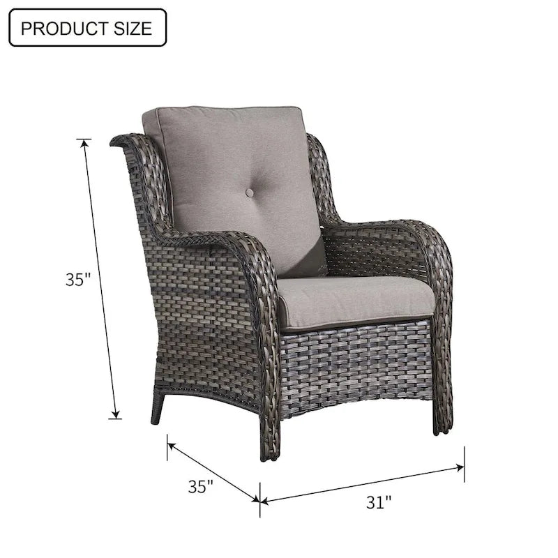 Gymojoy Salon de Jardin Extérieur, 2 Chaises en Rotin, Fauteuils Club en Rotin