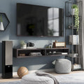 Meuble TV mural Denhour DH BASIC gris 60 avec étagères ouvertes