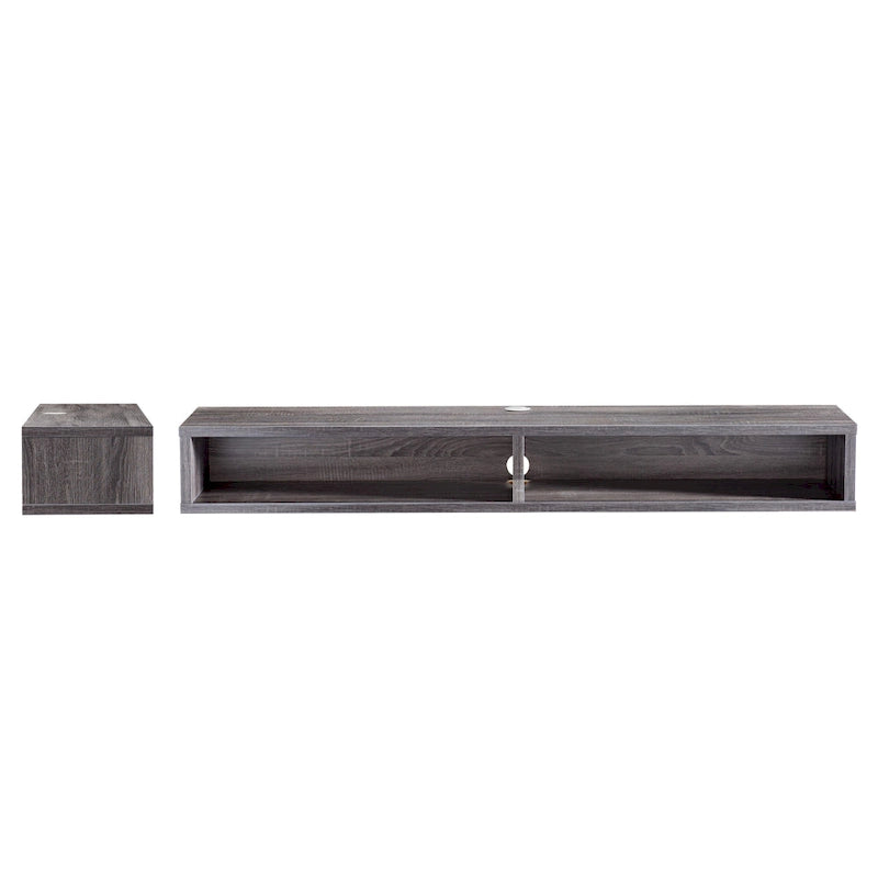 Meuble TV mural Denhour DH BASIC gris 60 avec étagères ouvertes